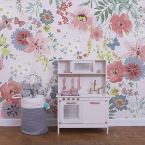 Painel Liberty Super Fundo Rosa - Imagem de Ambiente