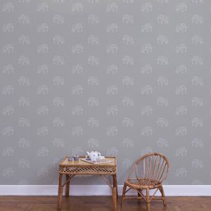 Papel Elefante fundo Cinza - Imagem de Ambiente