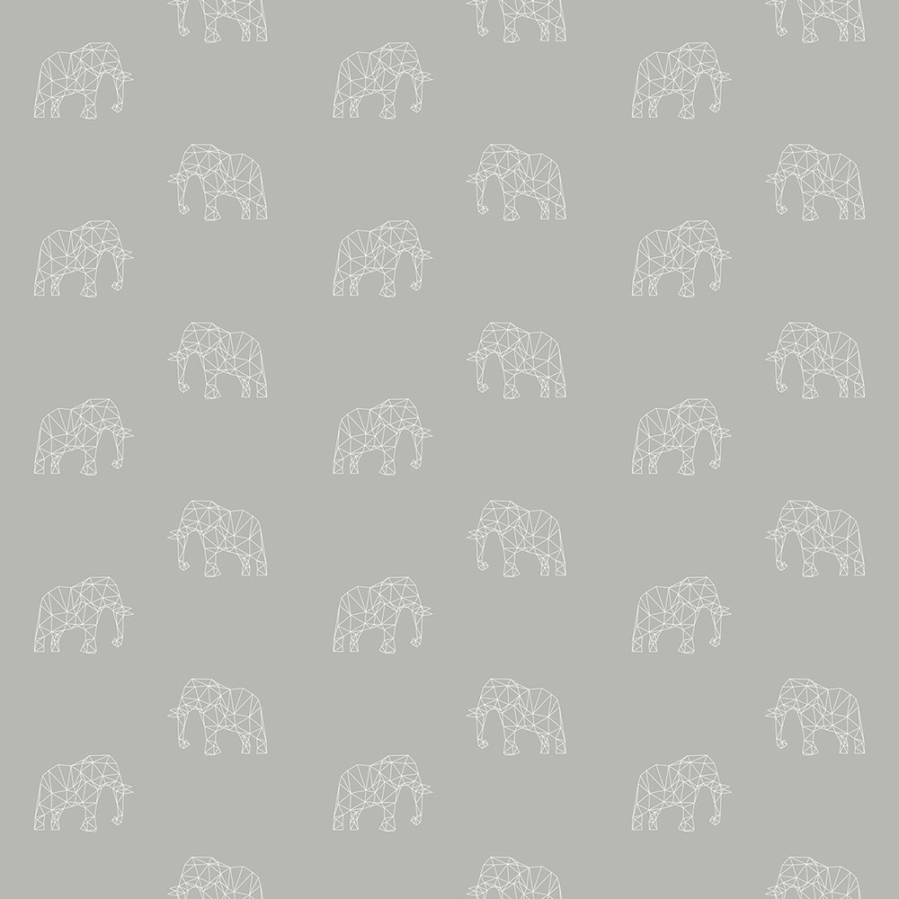 Papel Elefante fundo Cinza