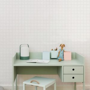 Papel Grid Pontinhos Cinza - Imagem de Ambiente