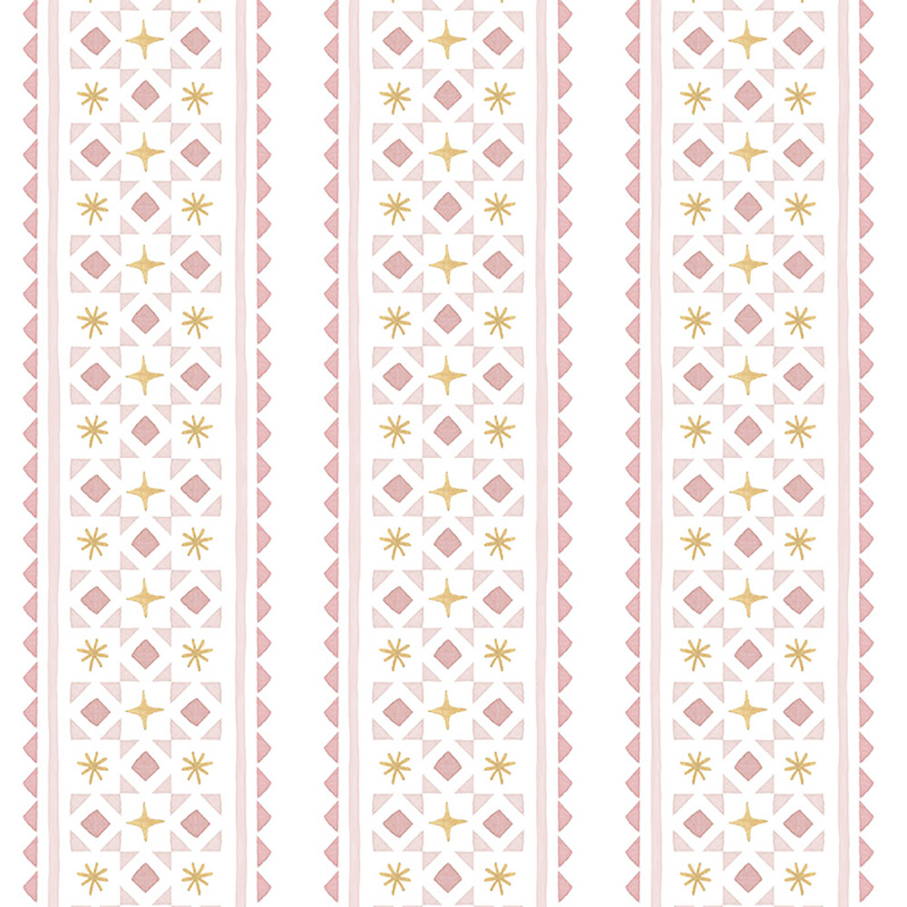 Papel Listras e Gravataria Asteriscos Rosa