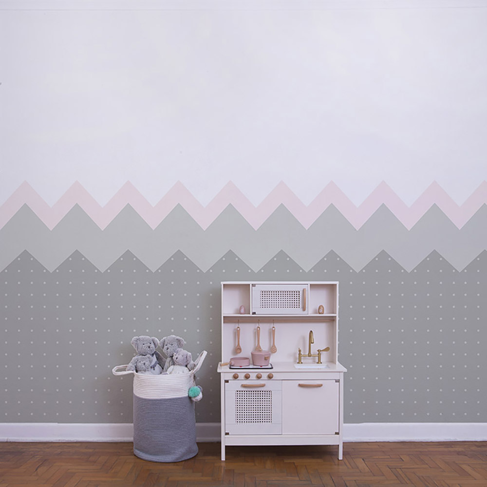 Papel Montanhas Rosa - Imagem de Ambiente