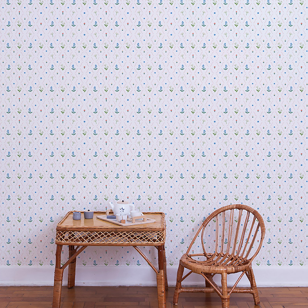 Papel Sheepy Flores da Vovó - Imagem de Ambiente