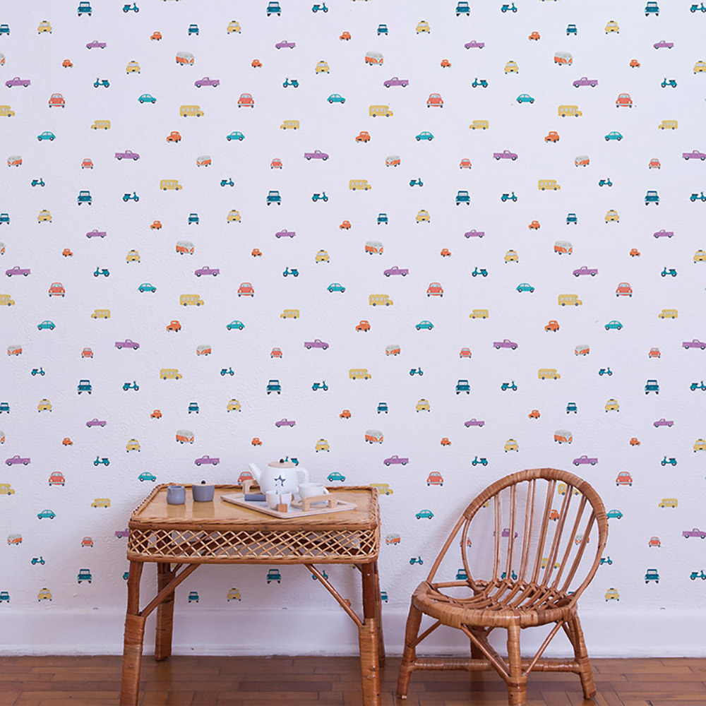 Papel Sheepy Villa Carros - Imagem de Ambiente