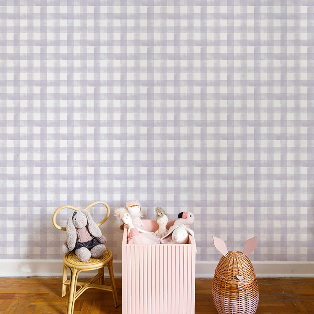 Papel Vichy Aquarelado Lilás - Imagem de Ambiente