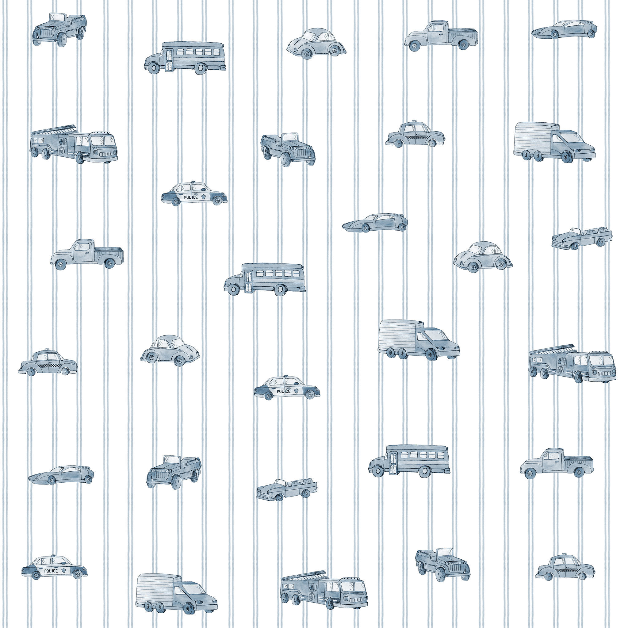 Papel Carros Azul
