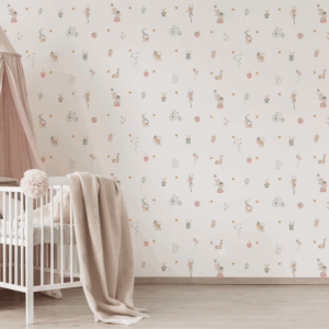 Papel Circo Divertido Rosa - Imagem de Ambiente