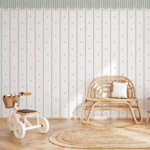Papel Circo Listras Toldo Estrelas Azul - Imagem de Ambiente