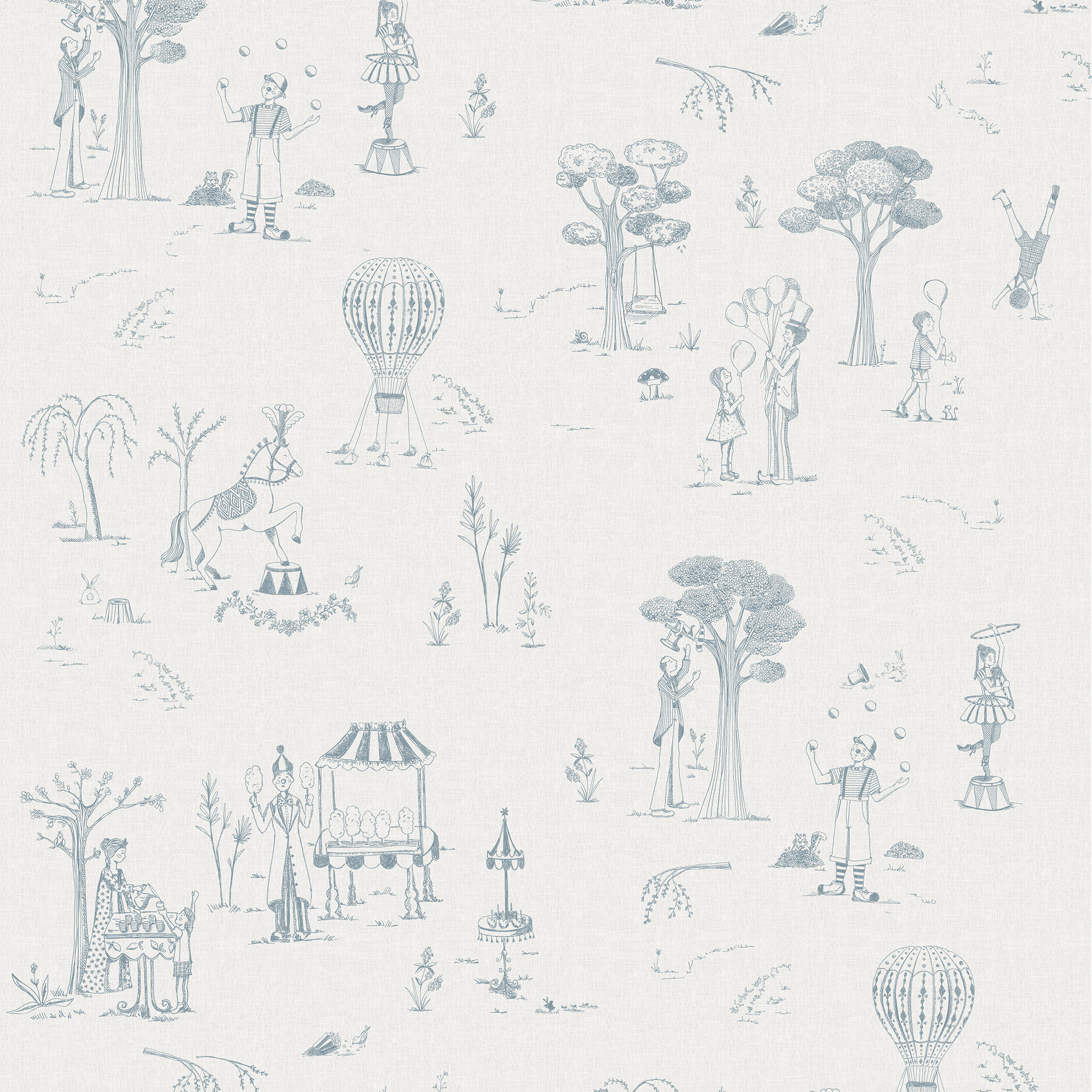 Papel Circo Toile de Jouy Azul