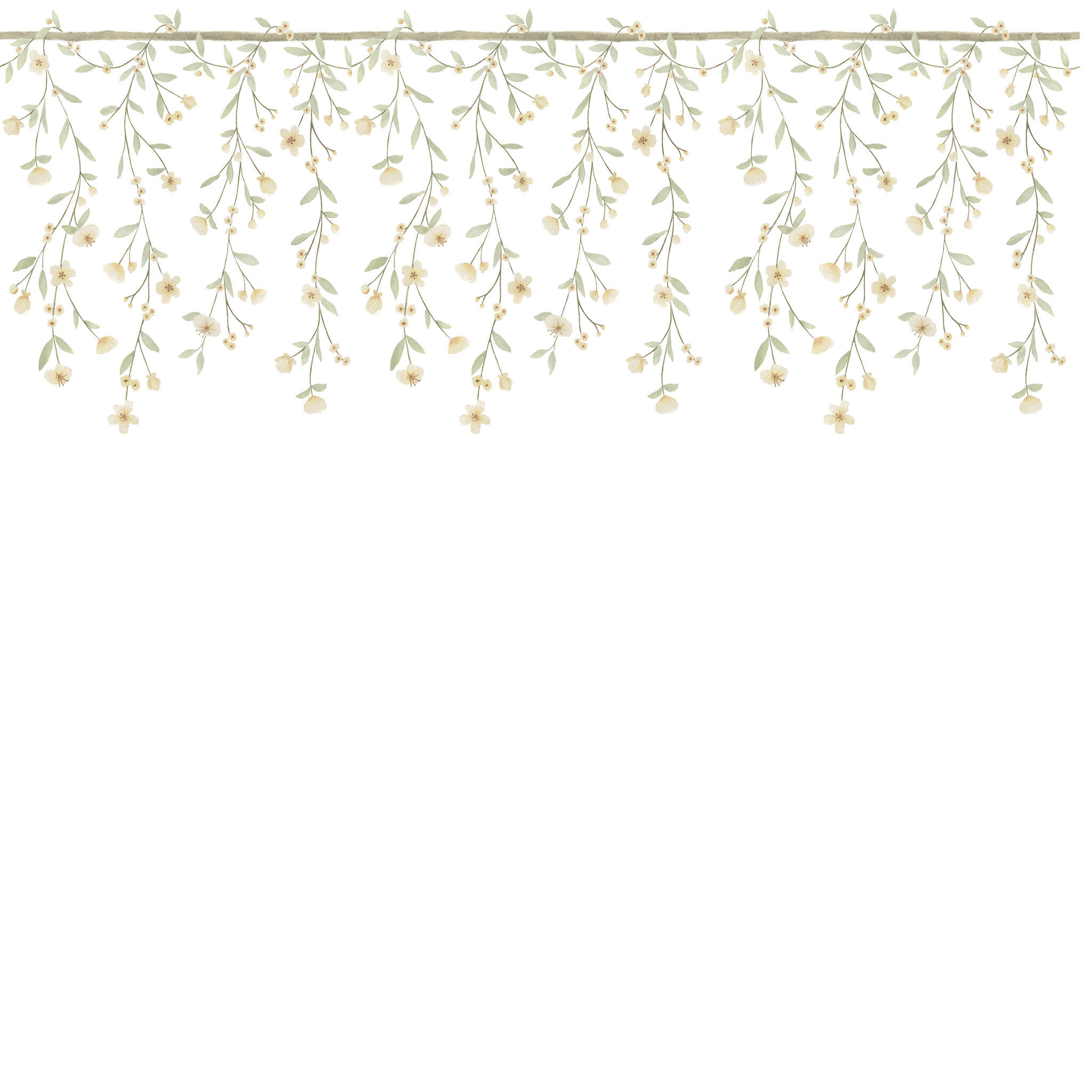 Papel Floral Ramalhetes Cascata Amarelo
