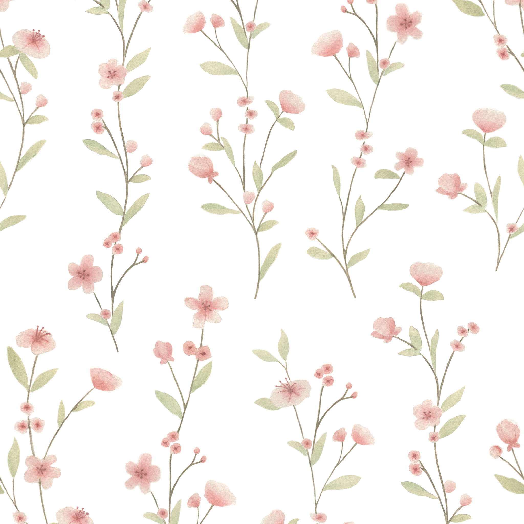 Papel Floral Ramalhetes Rosa