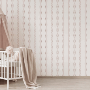 Papel Listras Meia Lua Rosa Vermelho - Imagem de Ambiente