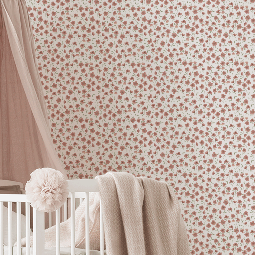 Papel Primavera Miuda Rosa - Imagem de Ambiente