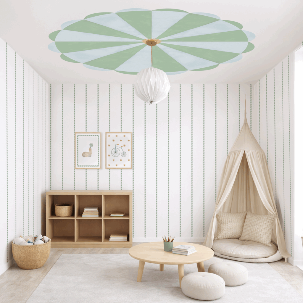 Papel Teto Circo Verde - Imagem de Ambiente
