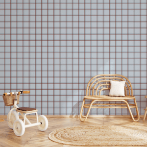 Papel Xadrez Duplo Azul Vermelho - Imagem de Ambiente