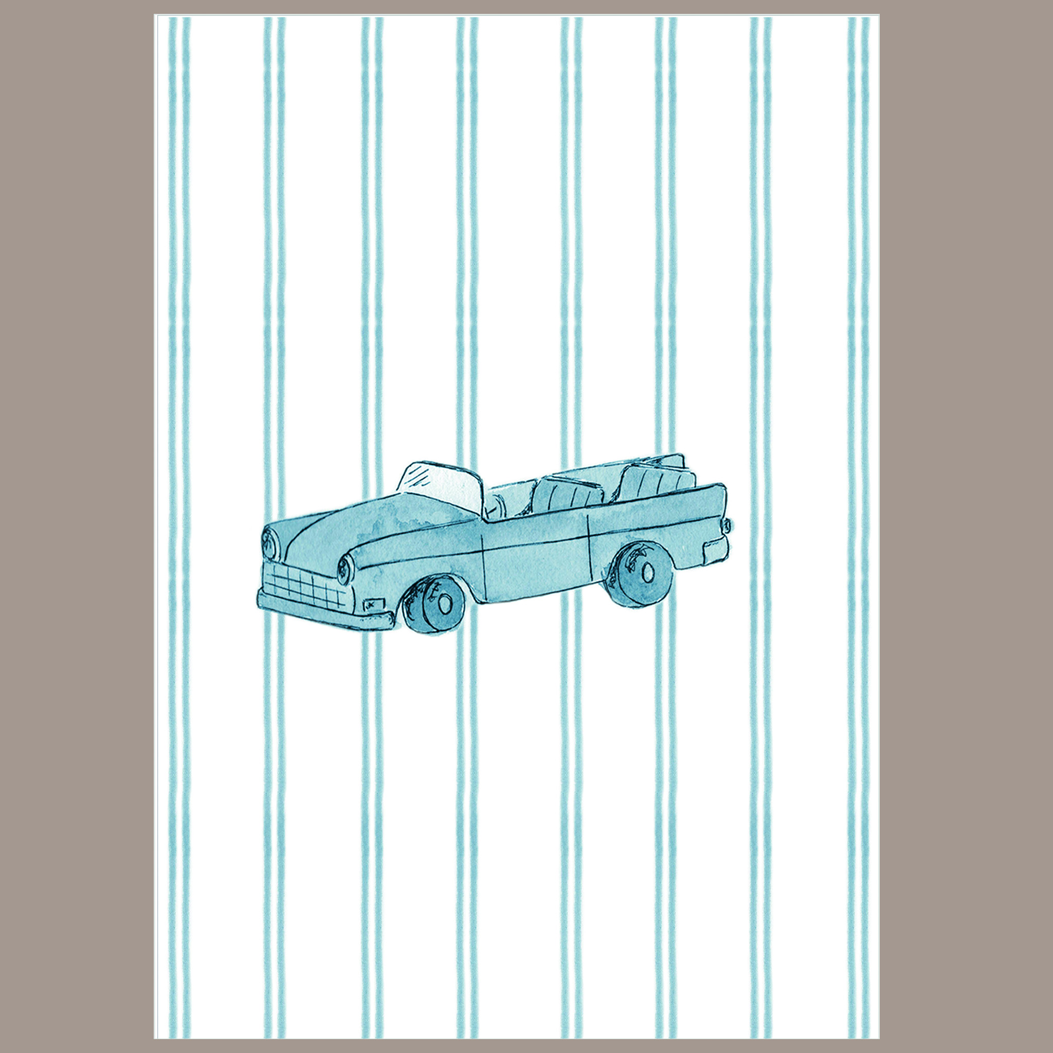 Quadrinho Carros Azul Conversível