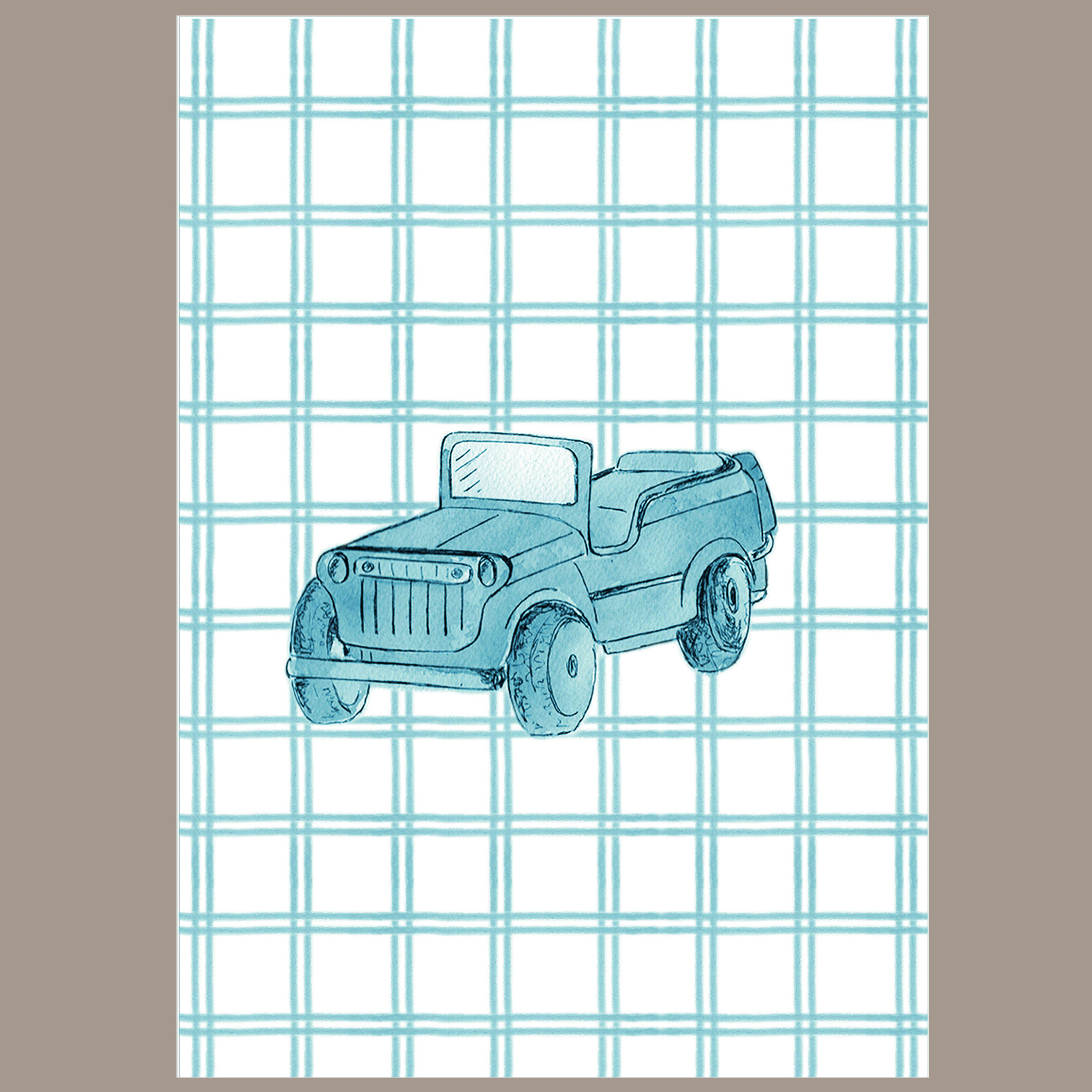 Quadrinho Carros Azul Jeep