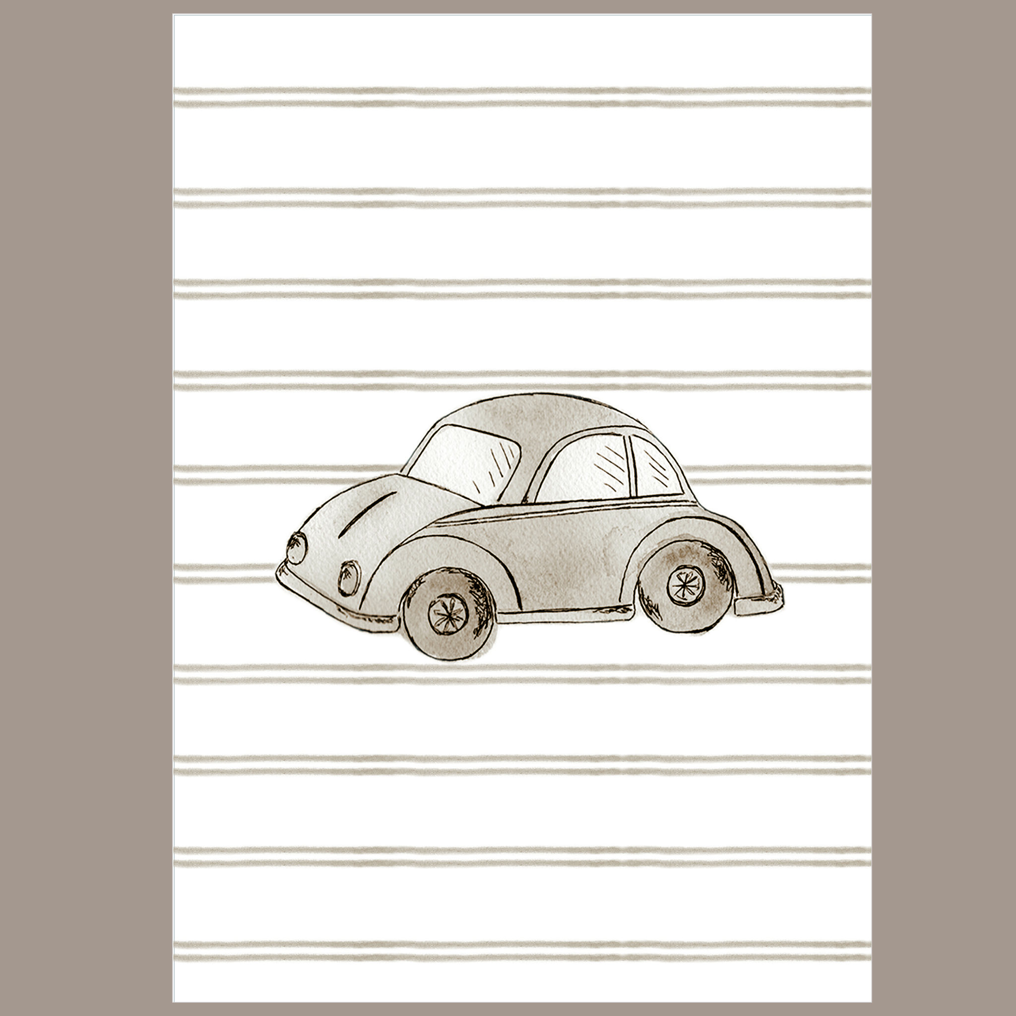 Quadrinho Carros Bege Fusca