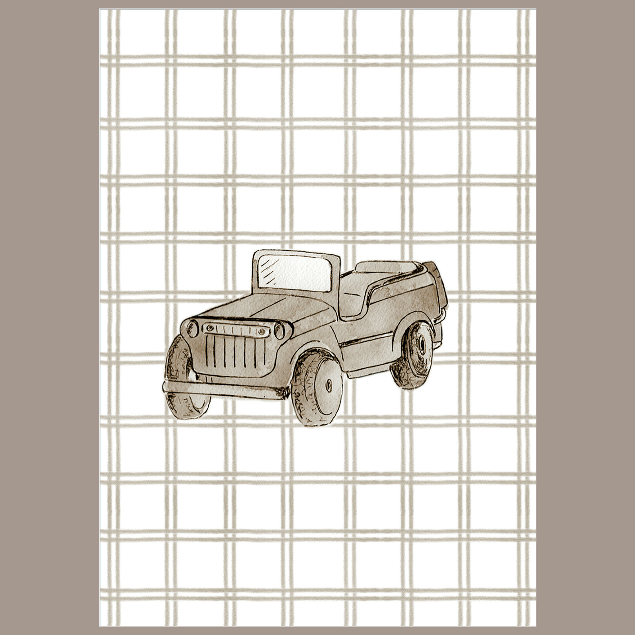 Quadrinho Carros Bege Jeep