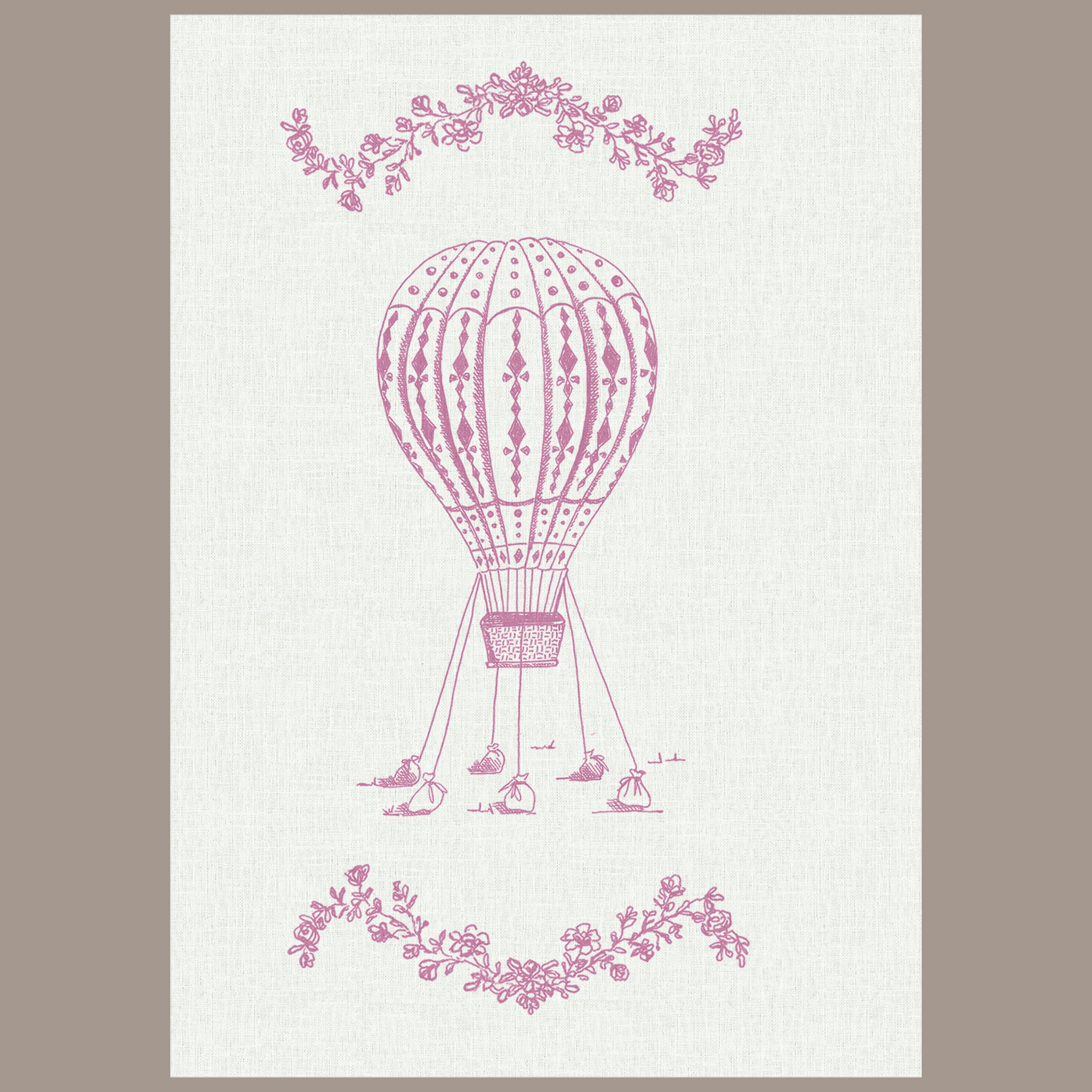 Quadrinho Circo Toile Rosa Balão