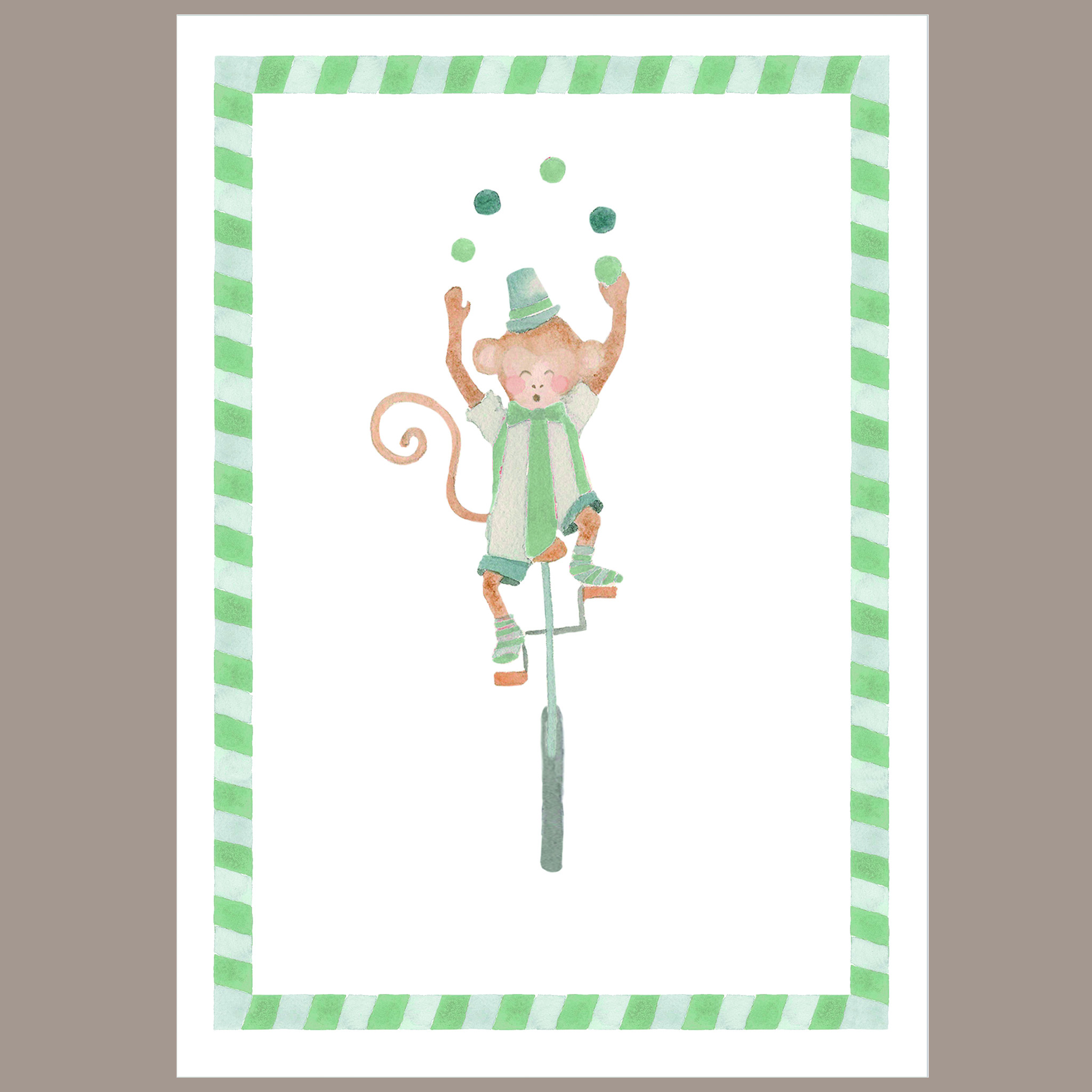 Quadrinho Circo Verde Macaco