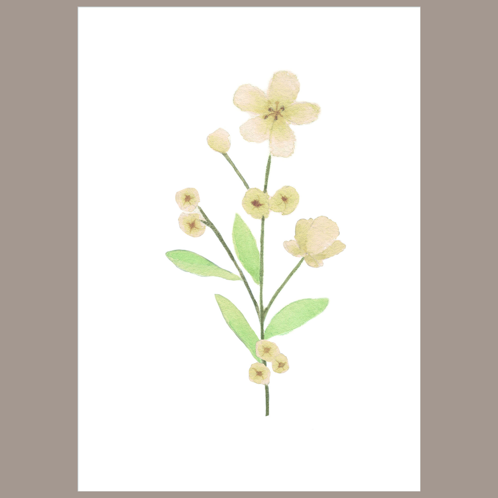 Quadrinho Floral Ramalhete Amarelo Luma