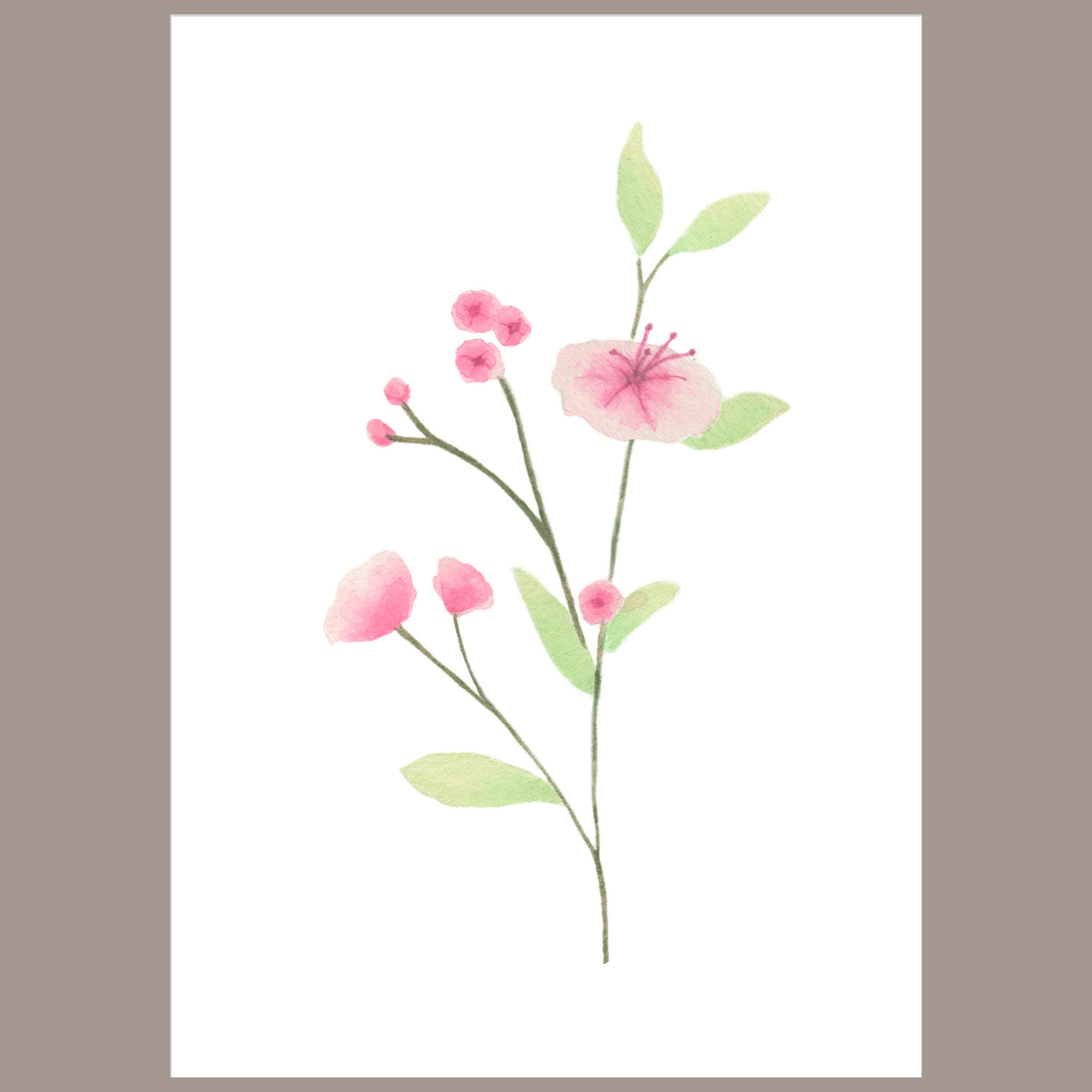 Quadrinho Floral Ramalhete Rosa Íris