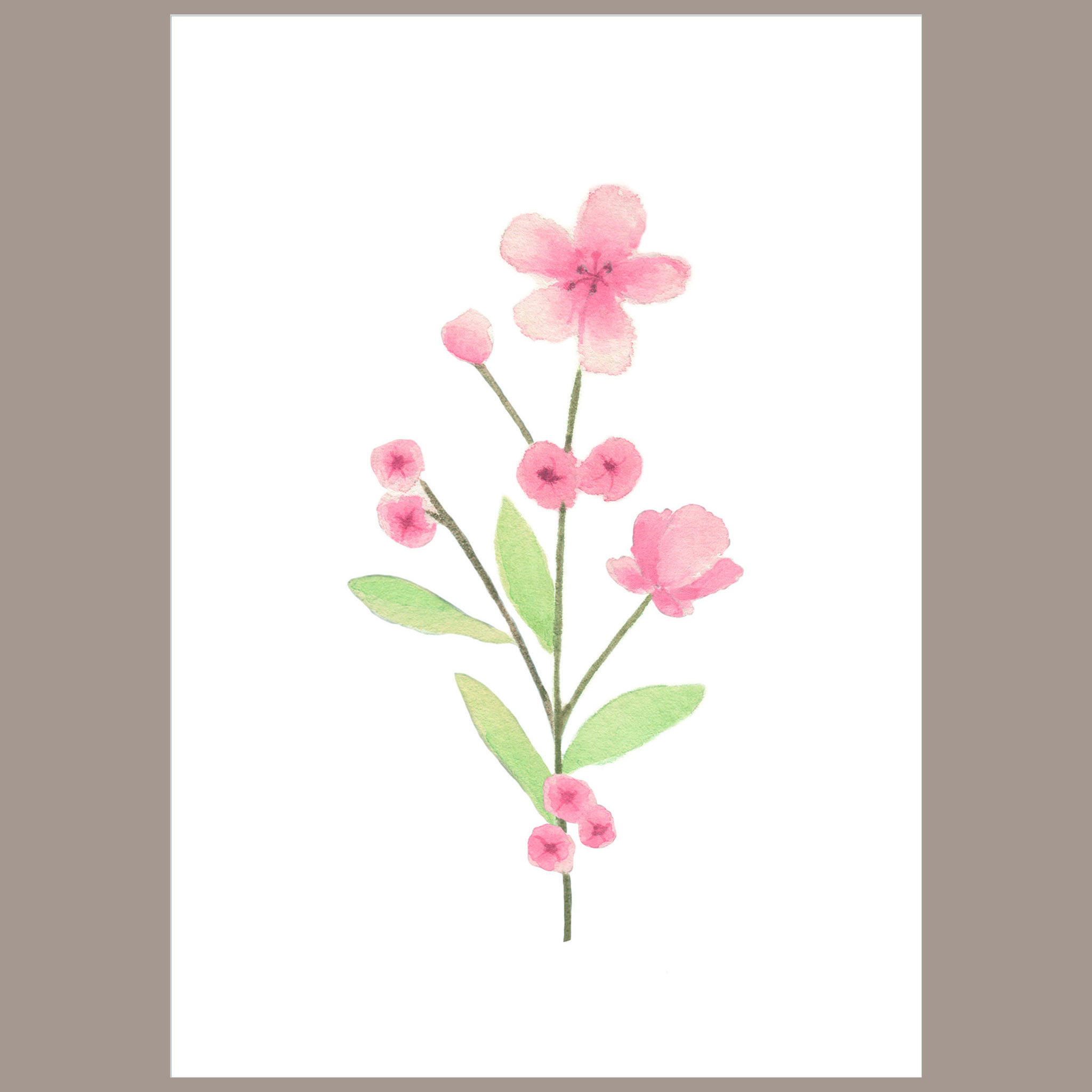 Quadrinho Floral Ramalhete Rosa Luma