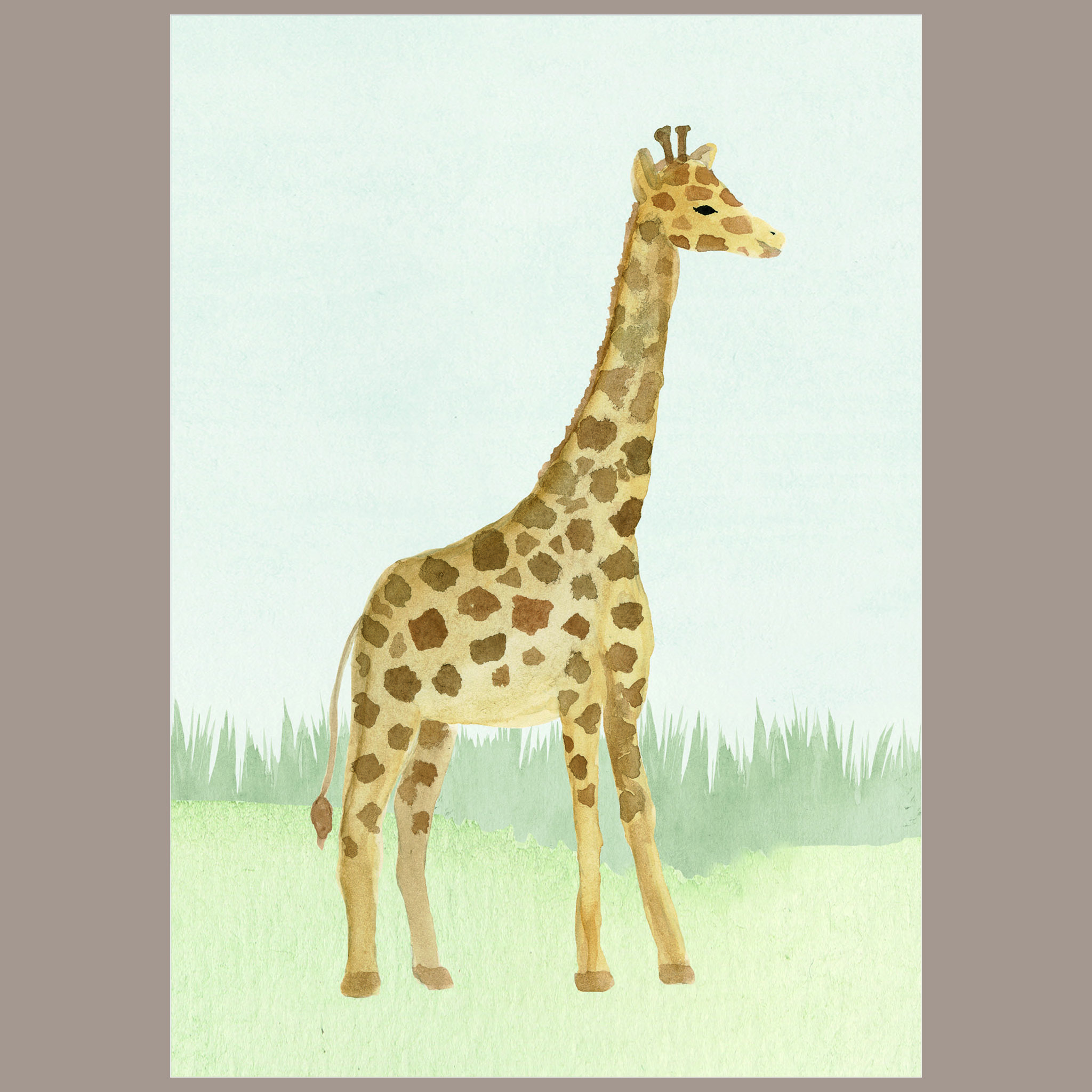 Quadrinho Floresta Girafa