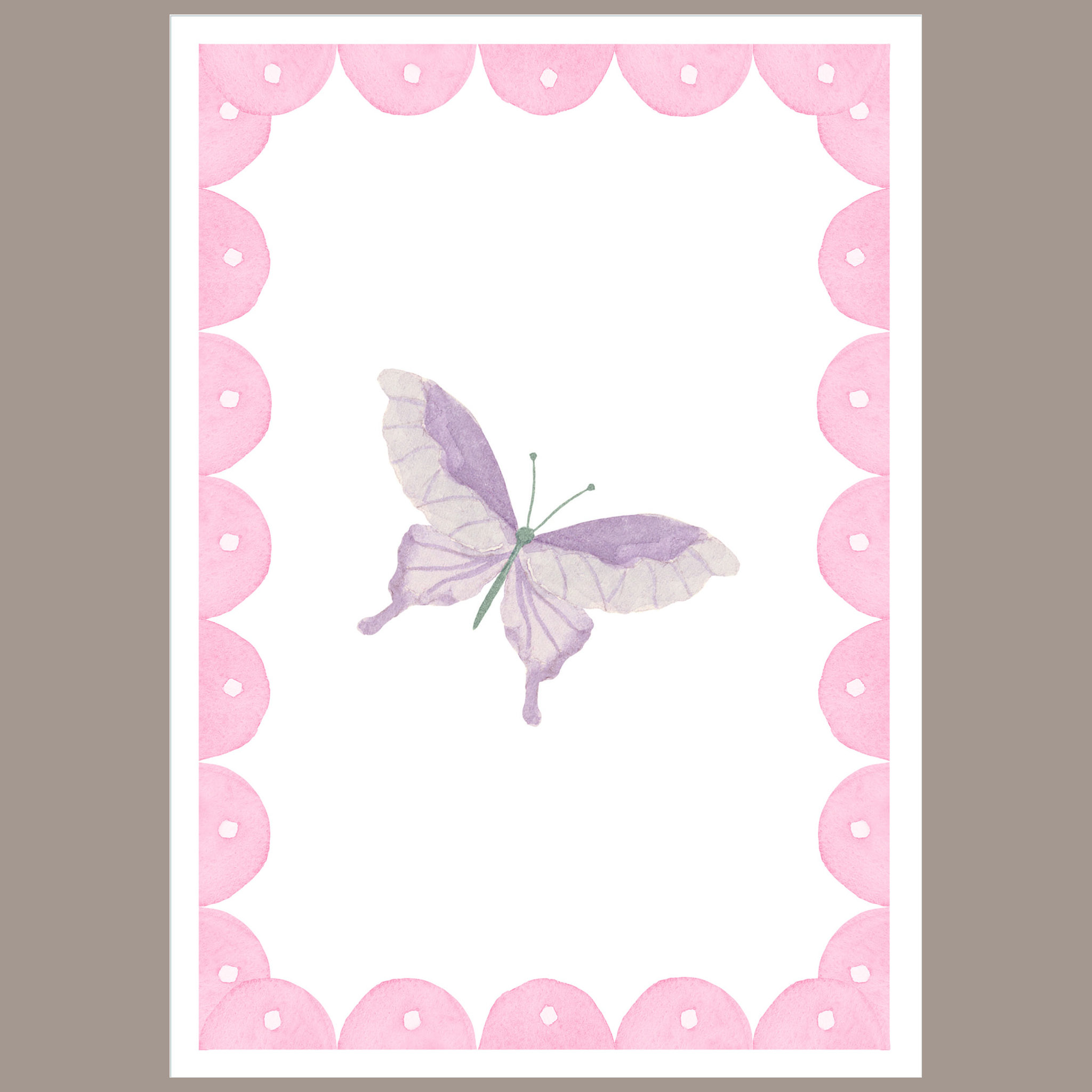 Quadrinho Ondinha E Borboleta Rosa
