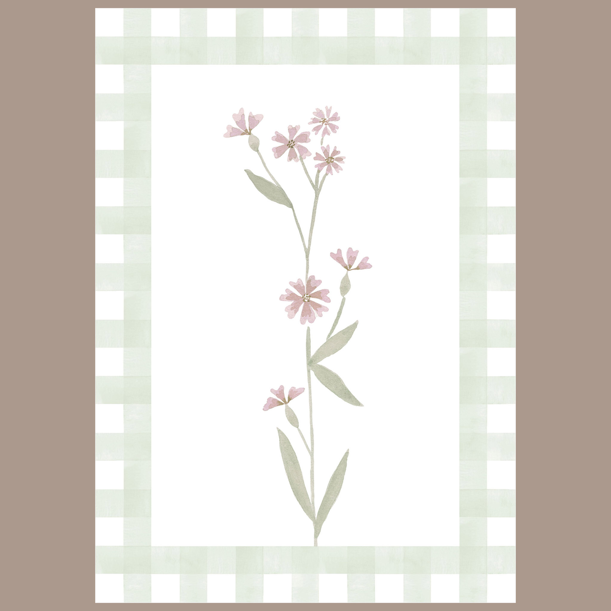 Quadrinho Vichy Jardim Rosa Silene