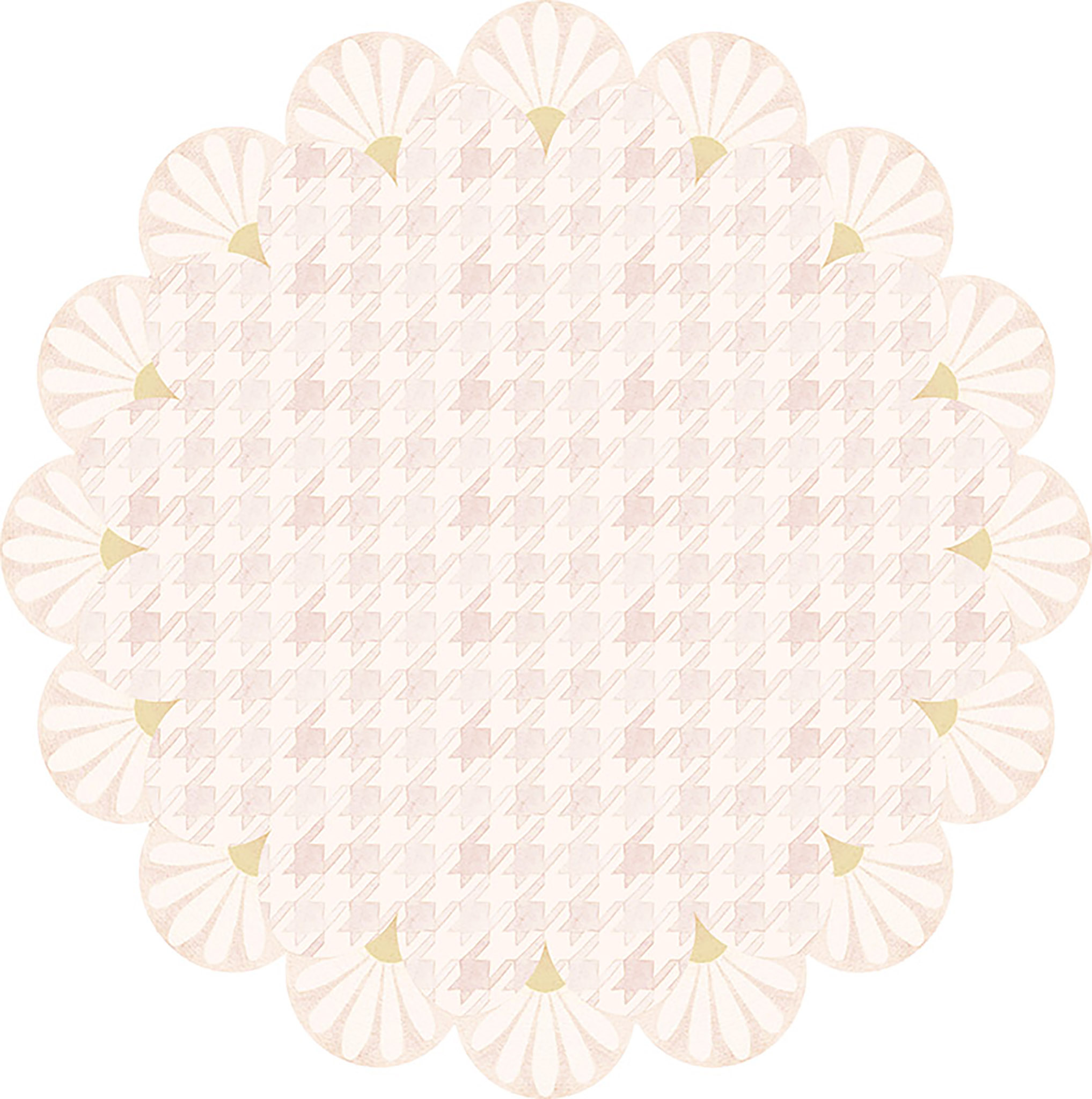 Tapete Pied de Poule Margaridas Rosa